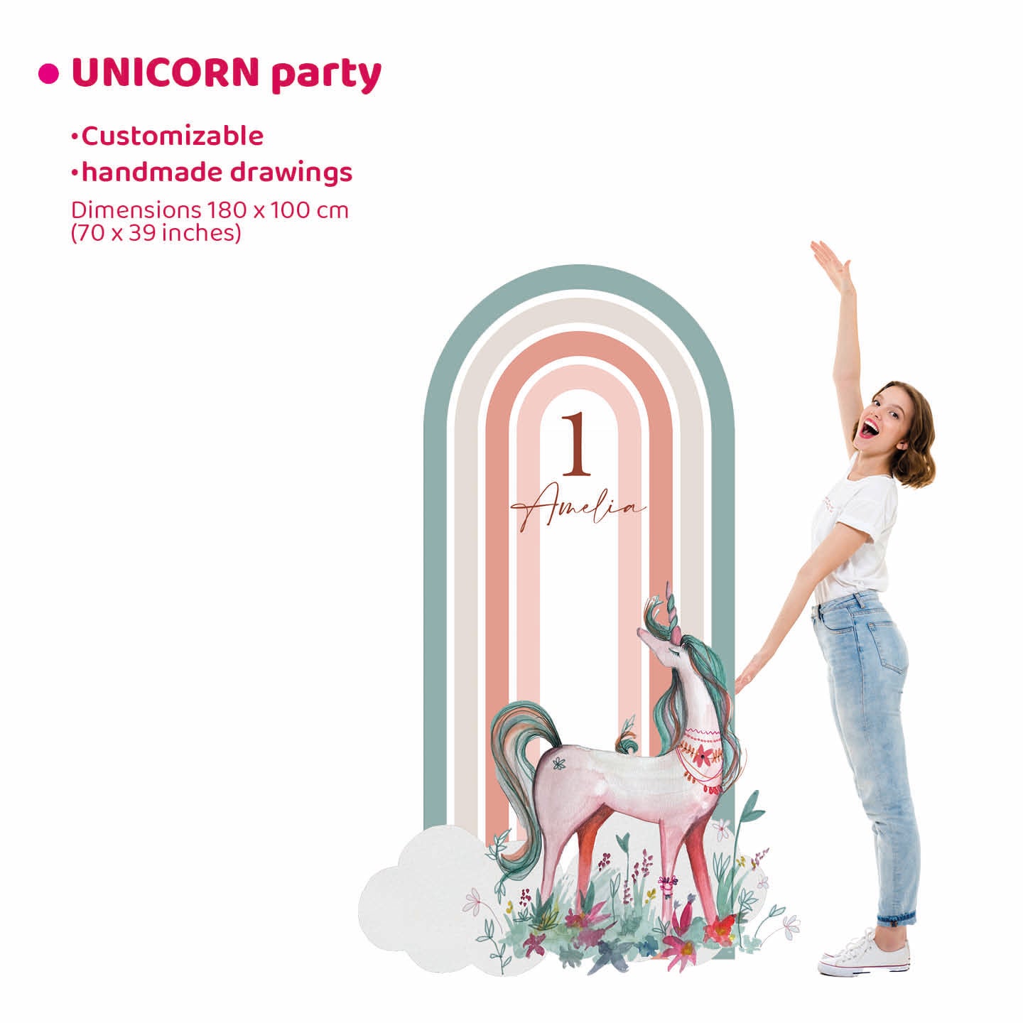 UNICORN PARTY da terra | Decorazione festa di compleanno o Battesimo - Peekaboo