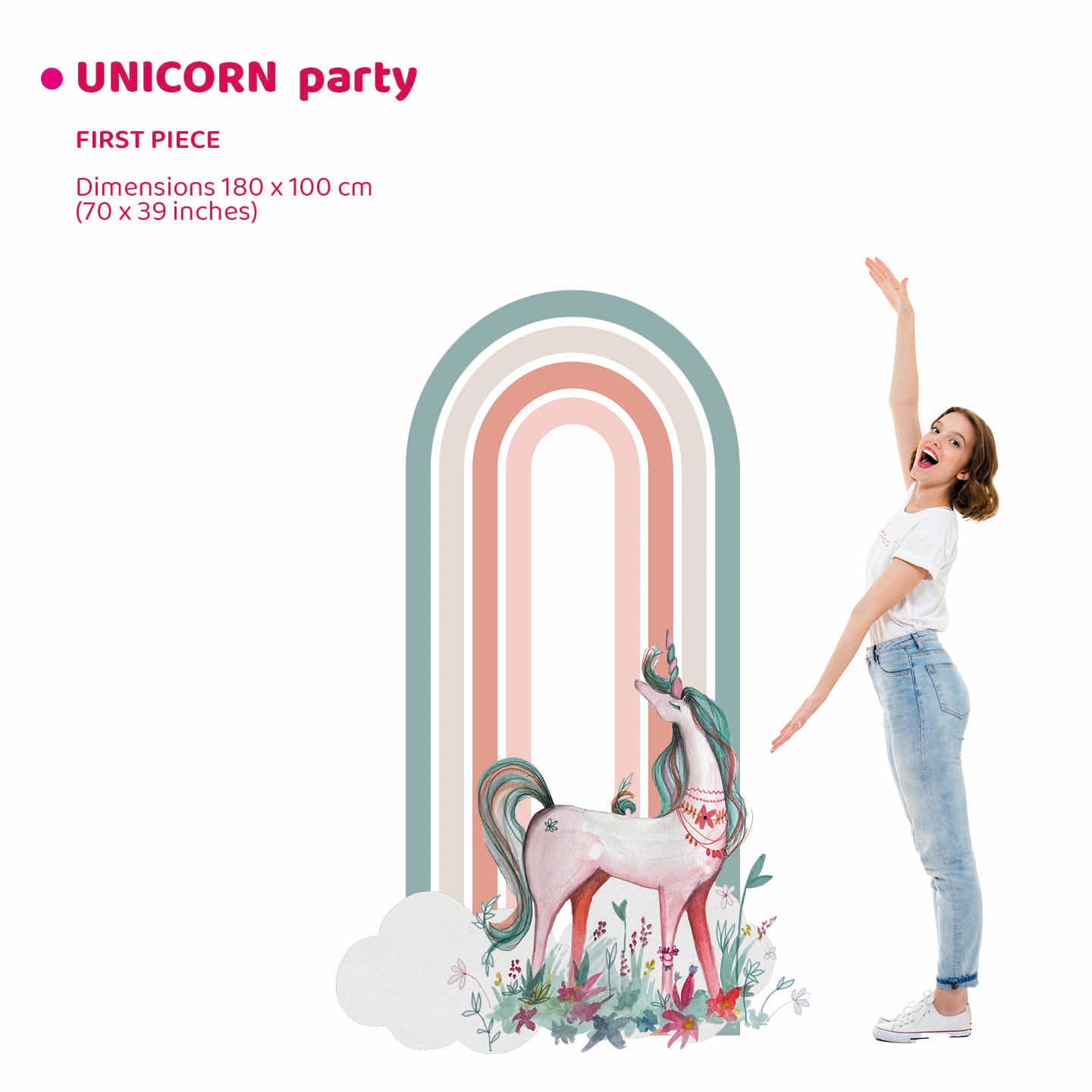 UNICORN PARTY doppio da terra | Decorazione festa di compleanno o Battesimo - Peekaboo