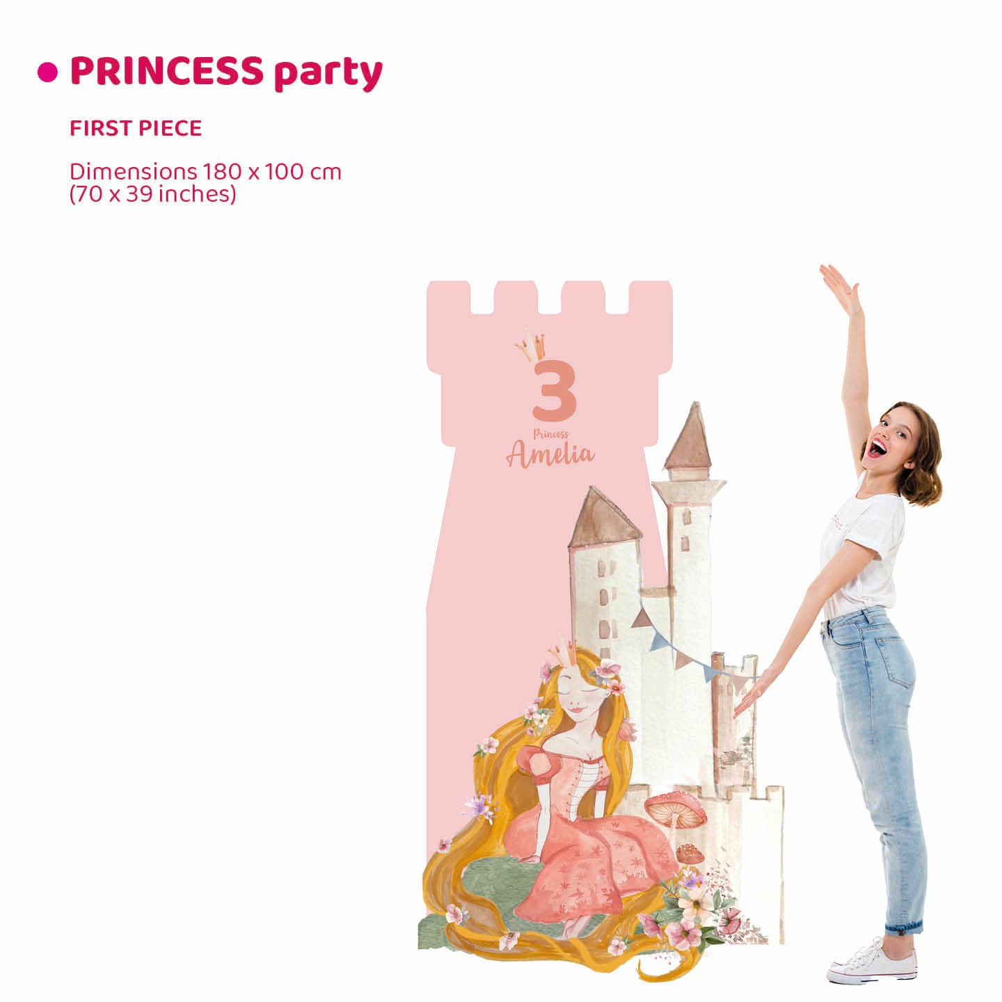 PRINCESS PARTY doppio da terra | Sfondo festa | Compleanno bimba - Peekaboo