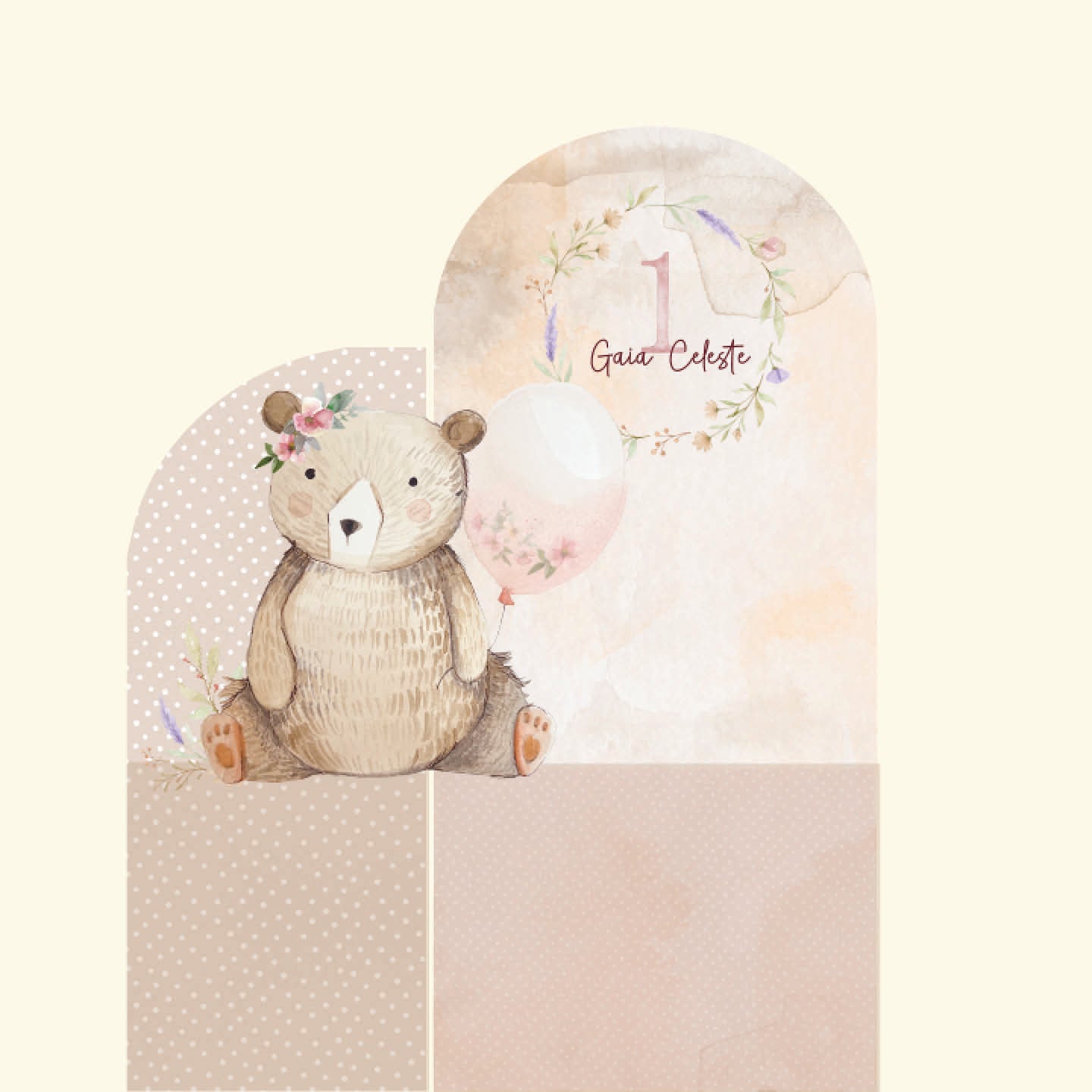 TEDDY BEAR PARTY doppio da terra | Decorazione festa di compleanno o Battesimo - Peekaboo