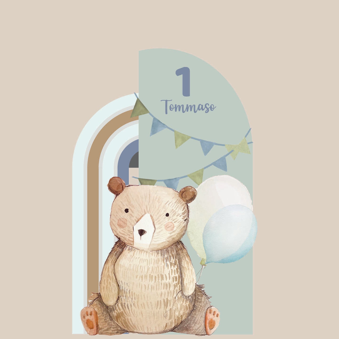 TEDDY BEAR PARTY da terra | Decorazione festa di compleanno o Battesimo - Peekaboo