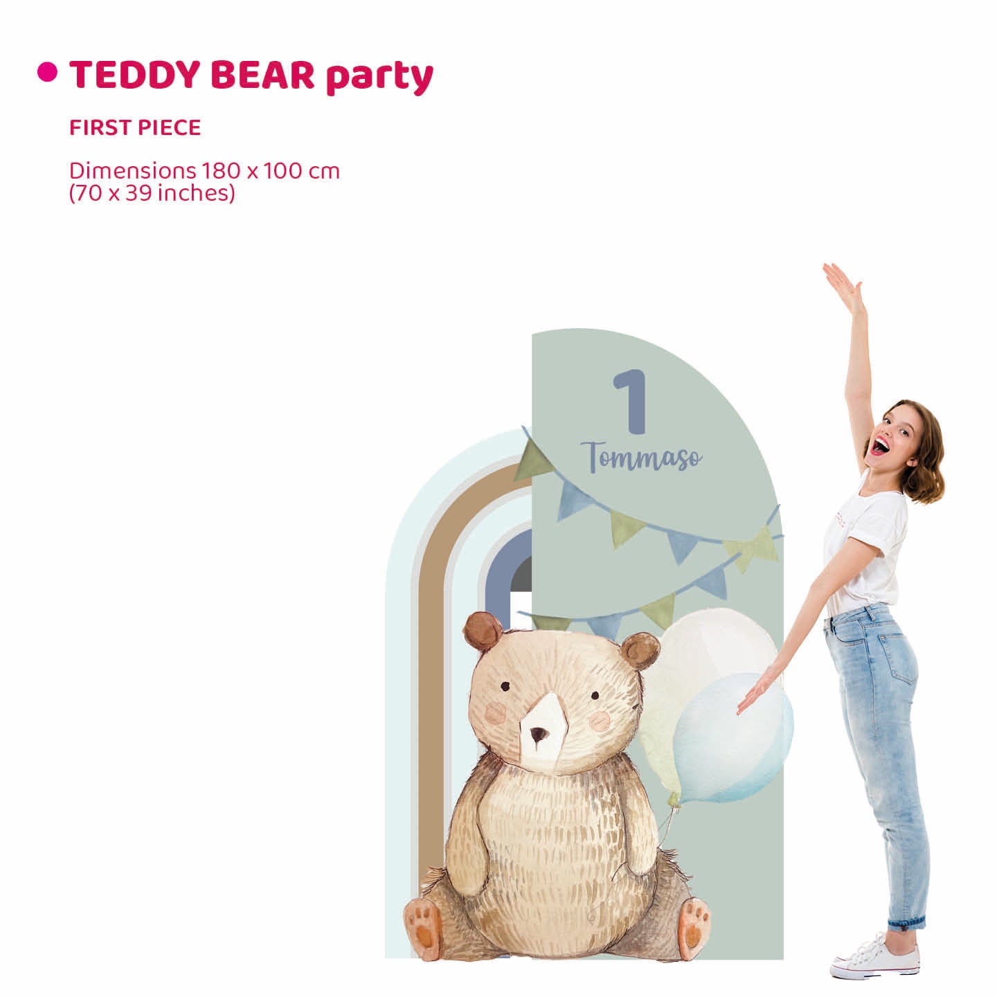 TEDDY BEAR PARTY da terra | Decorazione festa di compleanno o Battesimo - Peekaboo