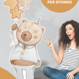 TEDDY BEAR PARTY sagoma singola da appoggio | Addobbi compleanno o Battesimo - Peekaboo