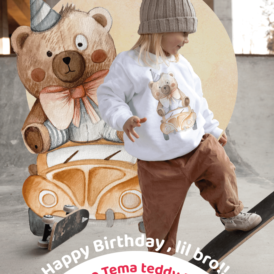 TEDDY BEAR PARTY_car_ da appoggio | Addobbi compleanno o Battesimo - Peekaboo