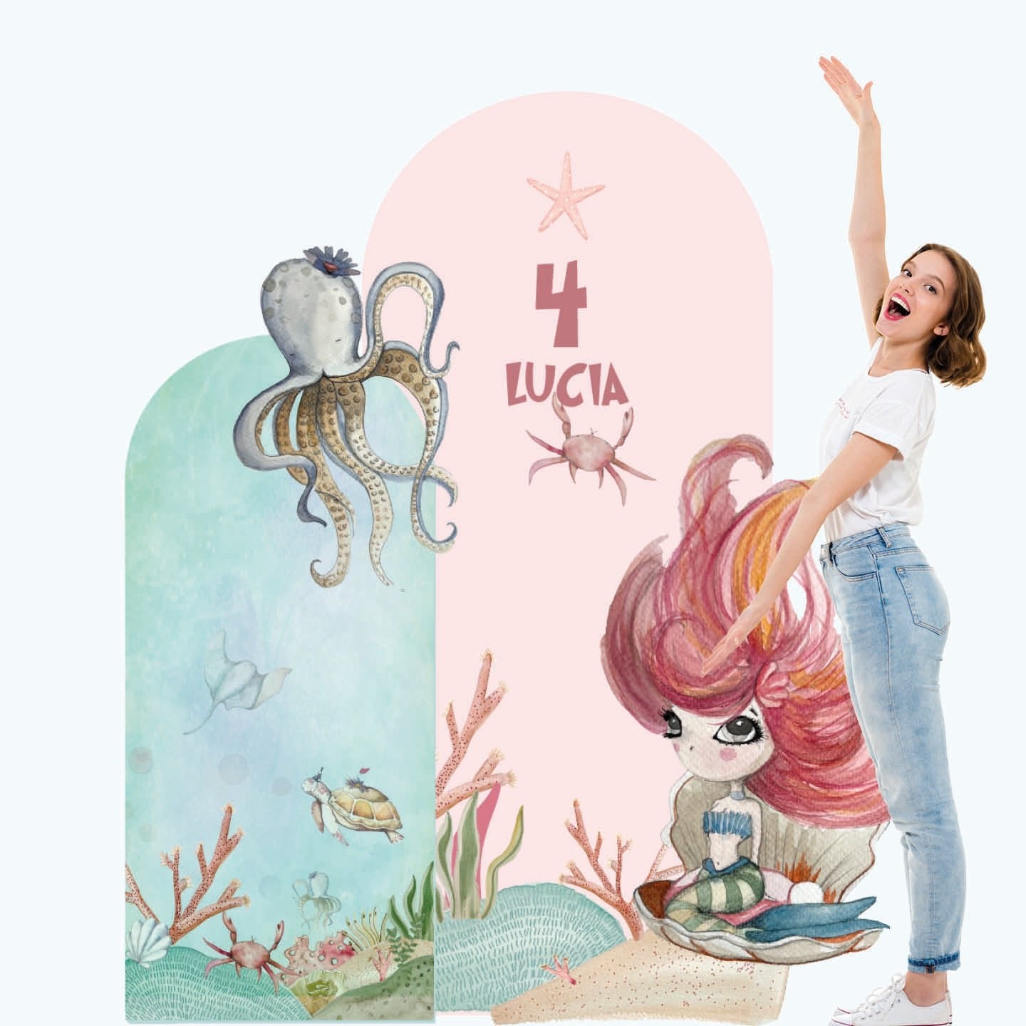 UNDER THE SEA PARTY doppio da terra | Festa a tema | Backdrop compleanno - Peekaboo