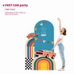 FAST CAR PARTY doppio da terra | Decorazione festa di compleanno | Sfondi per compleanno - Peekaboo