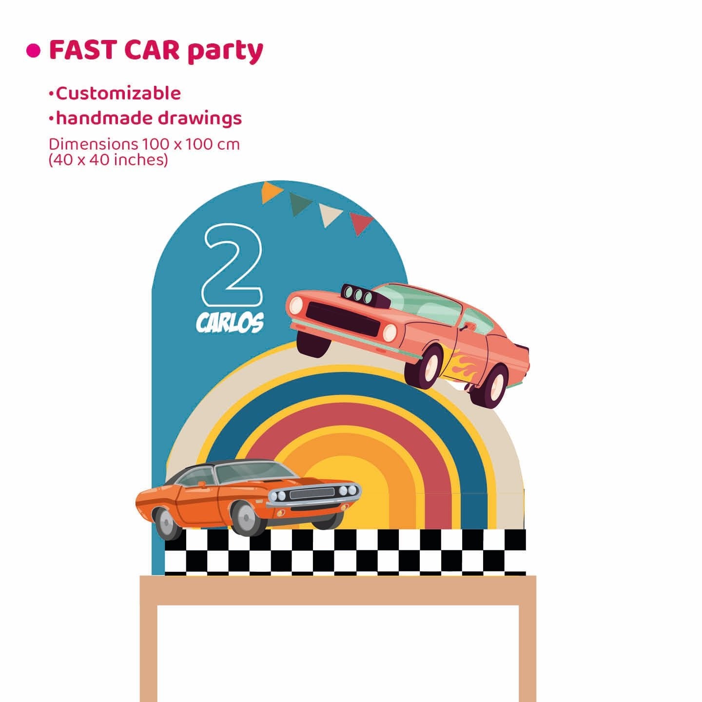 FAST CAR PARTY da appoggio | Festa a tema | Decori compleanno bimbo - Peekaboo