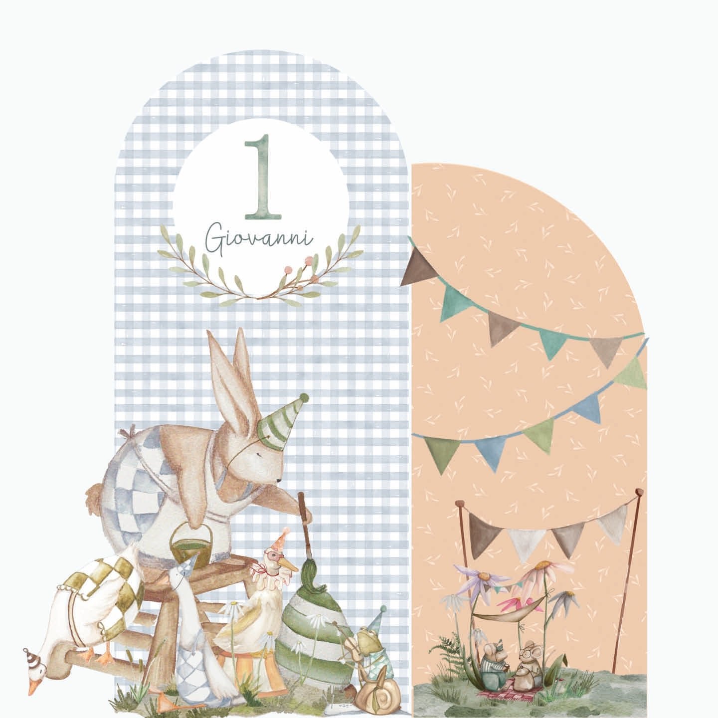 PETER RABBIT PARTY doppio da terra | Decorazione festa di compleanno | Sfondi per compleanno - Peekaboo